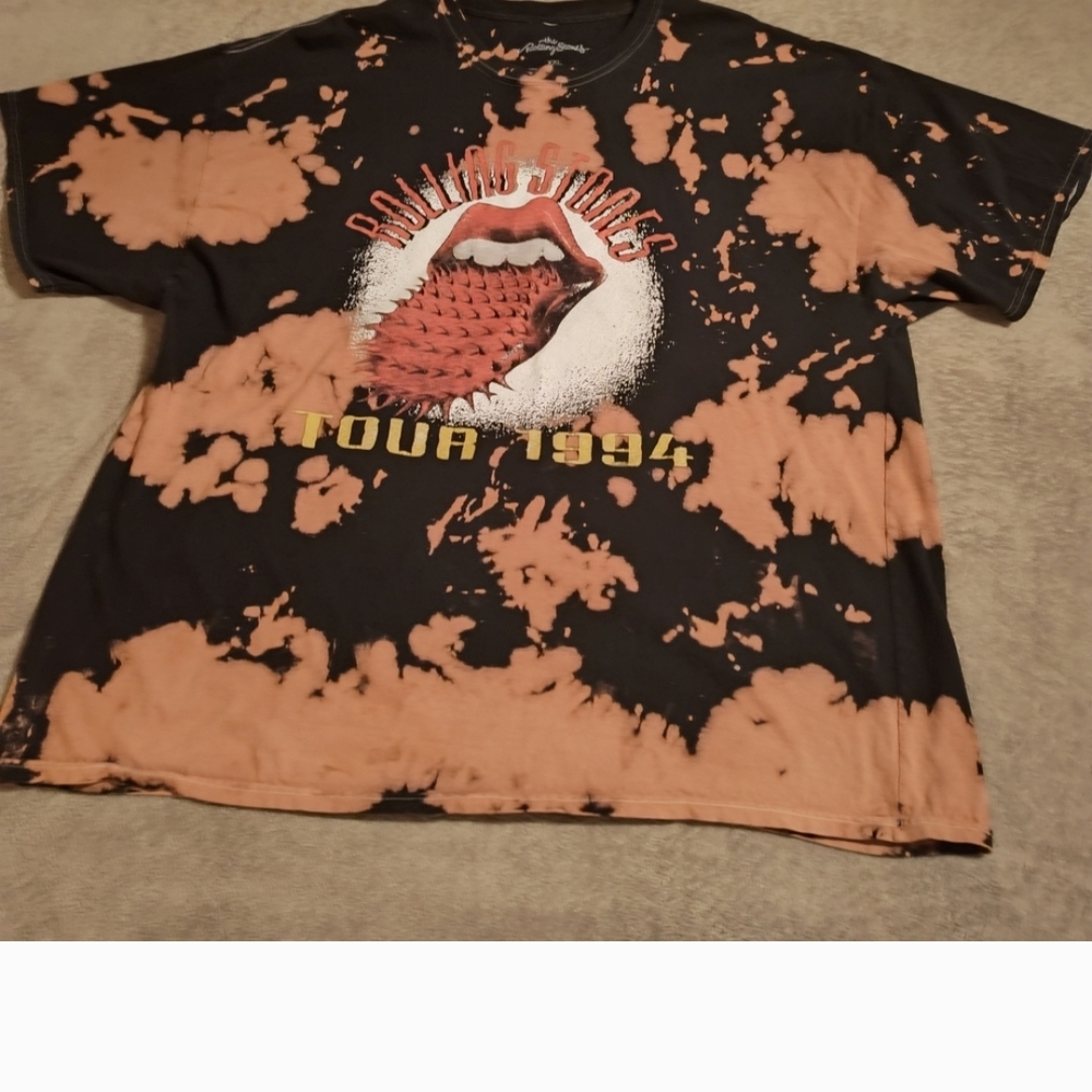 The Rolling Stones T-Shirt - Black and Tan Tie-Dye
